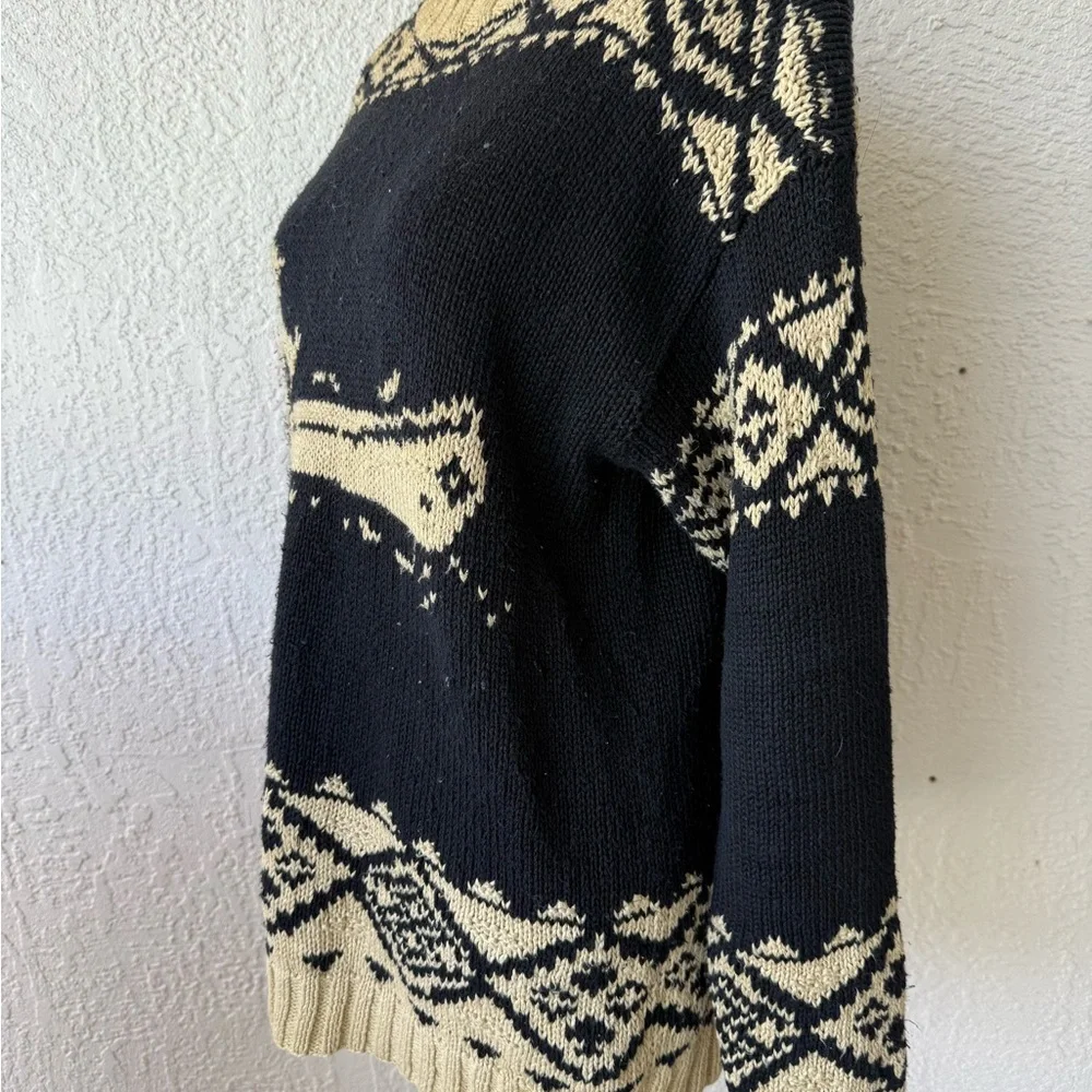 Polo Ralph Lauren vintage canoe row boat geometric graphic sweater size Medium - Picture 2 of 10